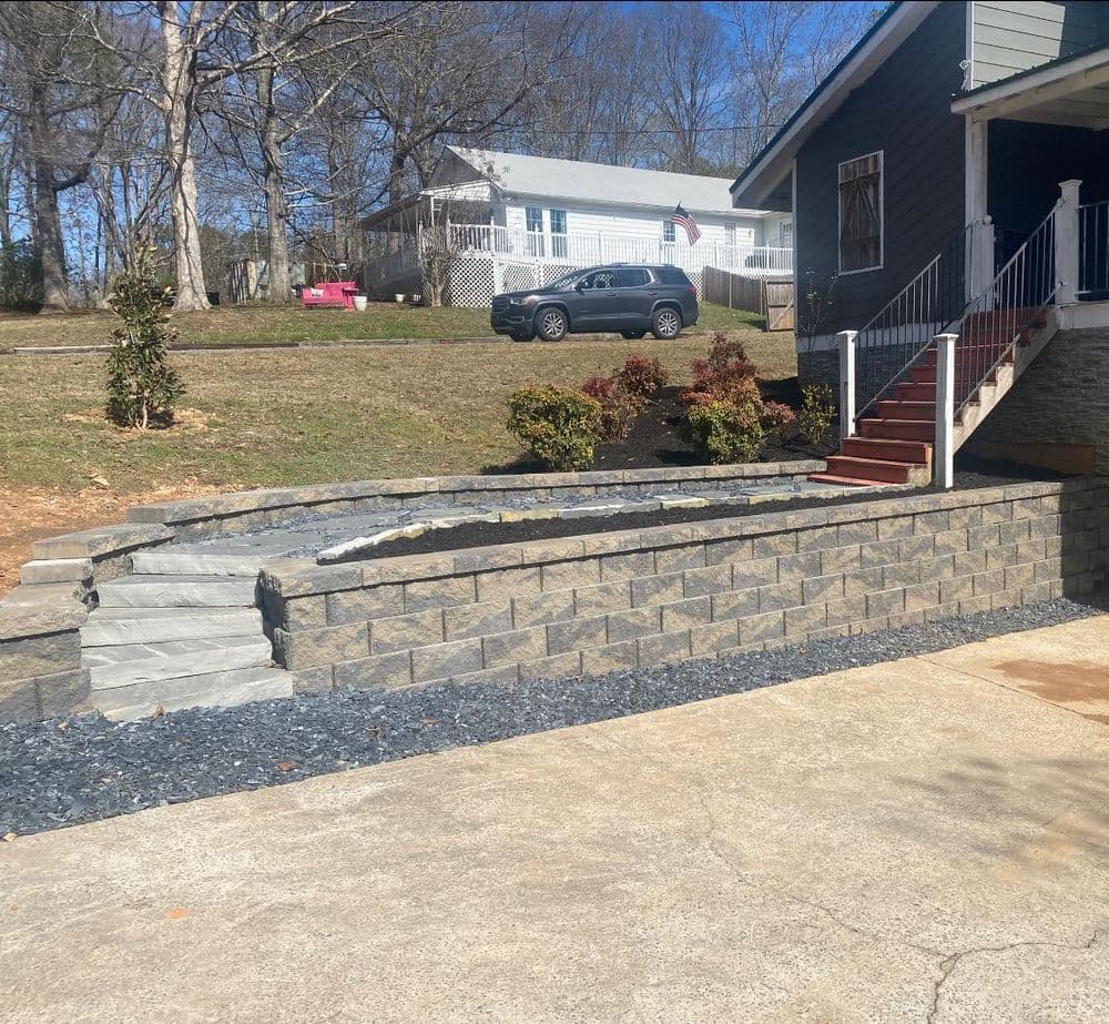 Project Retaining Wall Rebuild and Landscape Bed Makeover in Emerson GA image