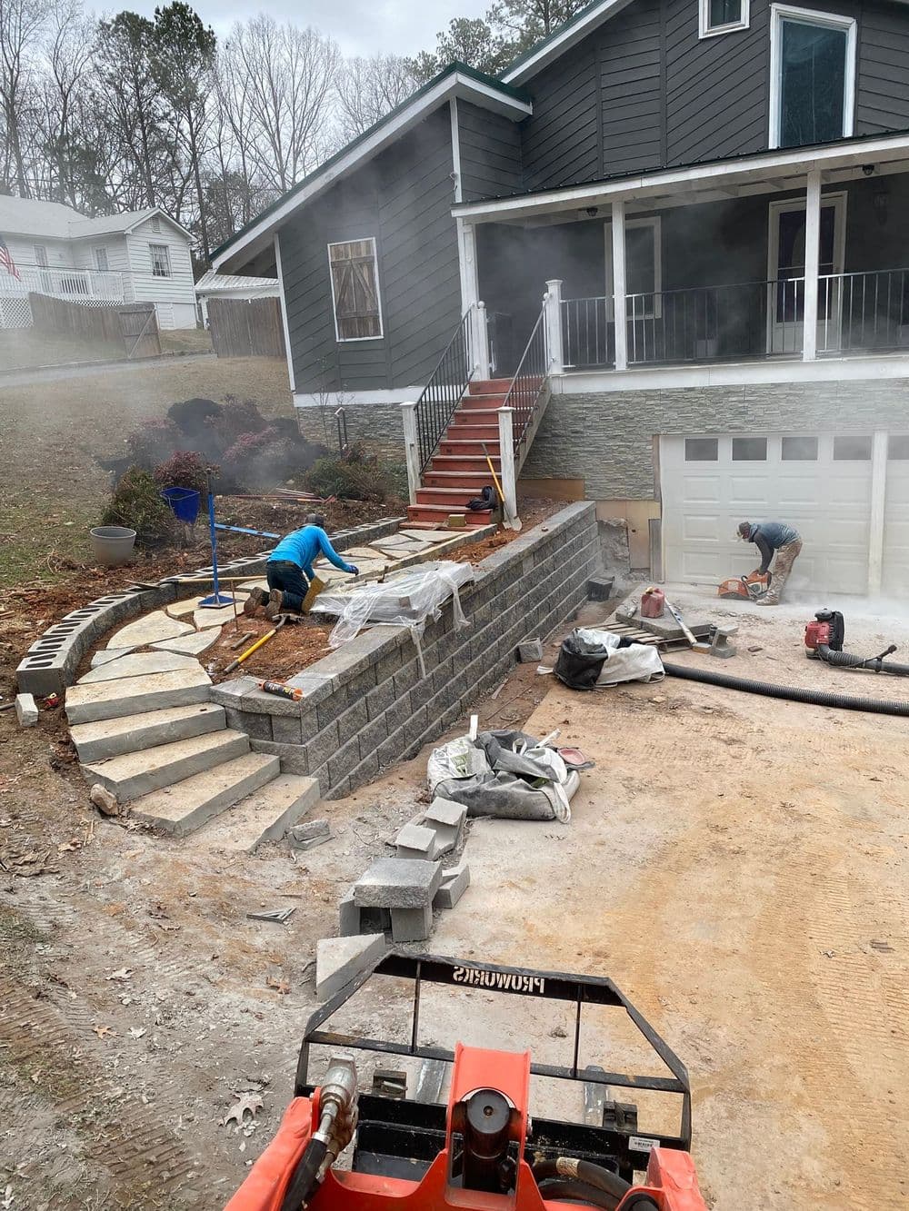 Gallery photos for Retaining Wall Rebuild and Landscape Bed Makeover in Emerson GA: Image #1