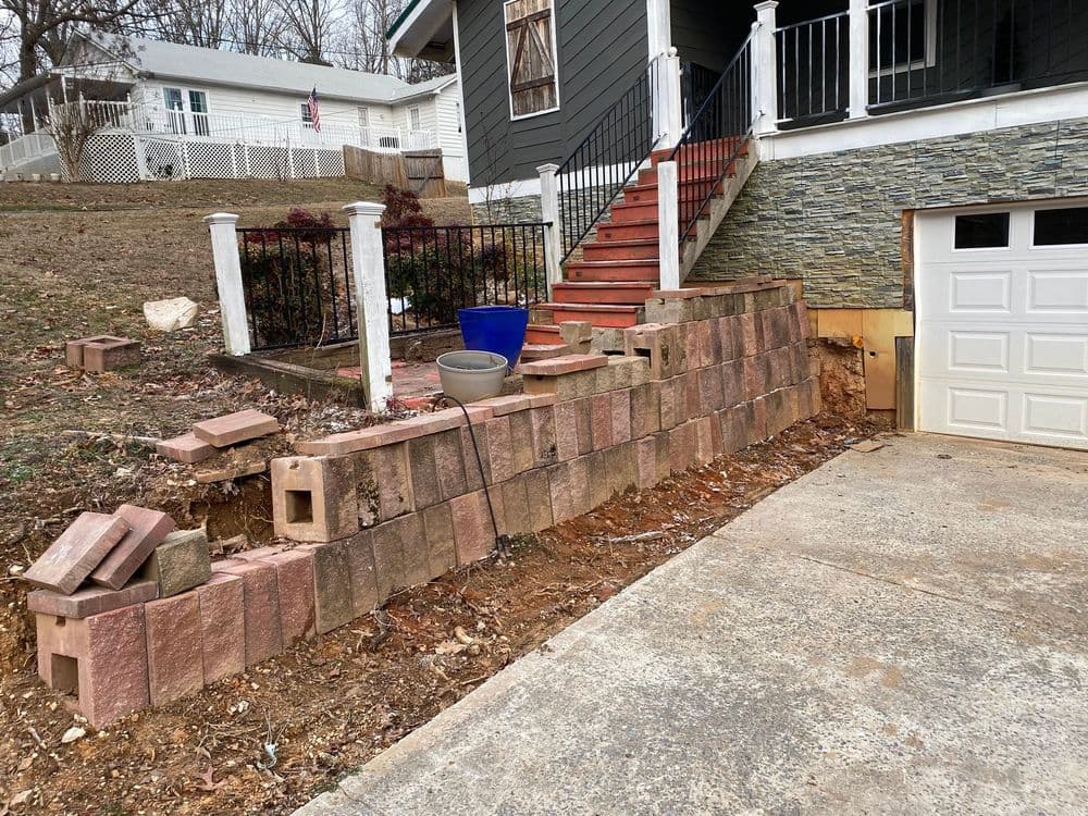 Gallery photos for Retaining Wall Rebuild and Landscape Bed Makeover in Emerson GA: Image #2